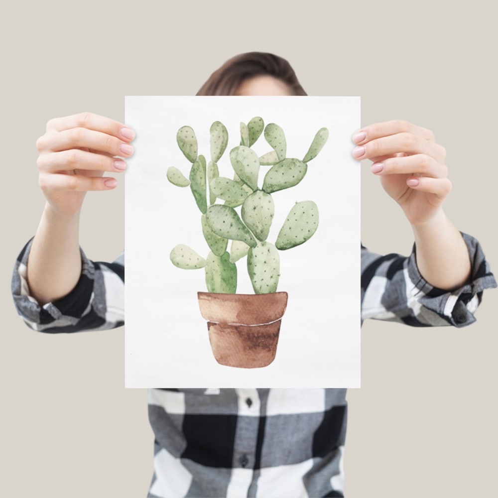 Wall Art Watercolor Cactus Plant Illustration Print Poster Unframed - Picture 4 of 9